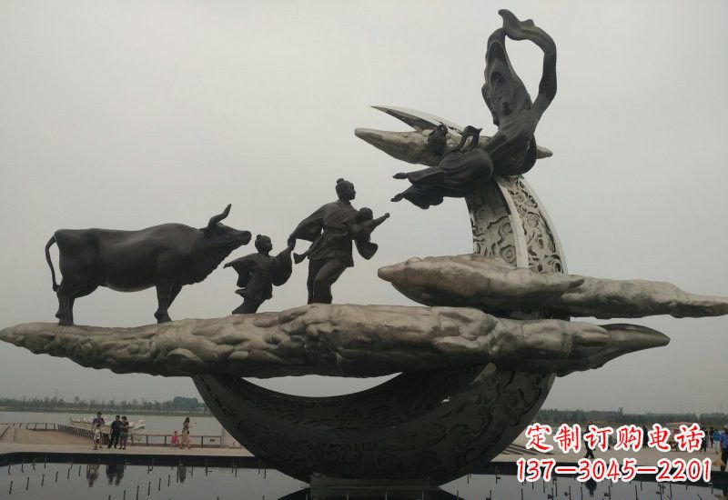 山东不锈钢城市牛郎织女雕塑
