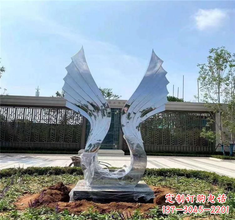 山东精美不锈钢翅膀雕塑
