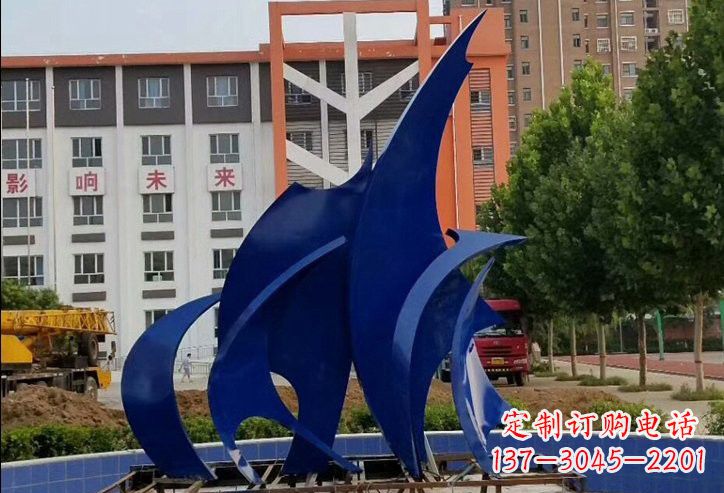 山东不锈钢抽象船帆雕塑