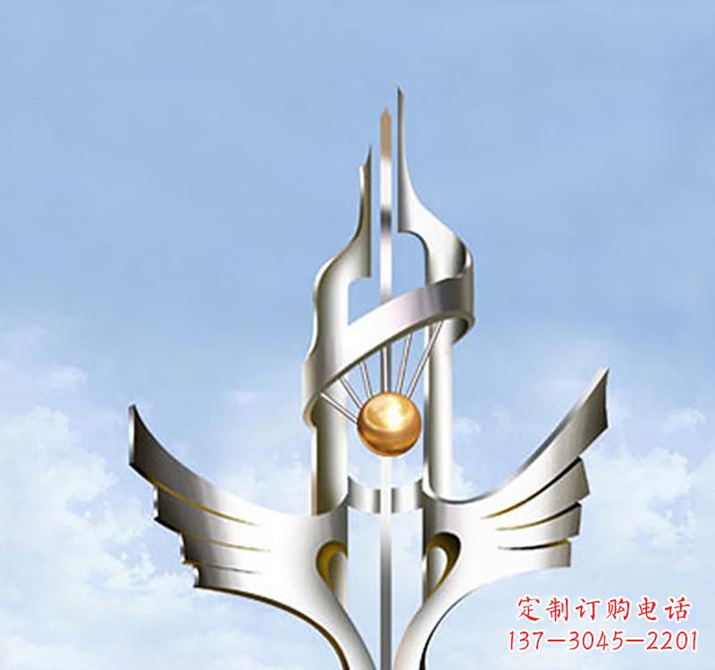 山东不锈钢抽象创意翅膀雕塑
