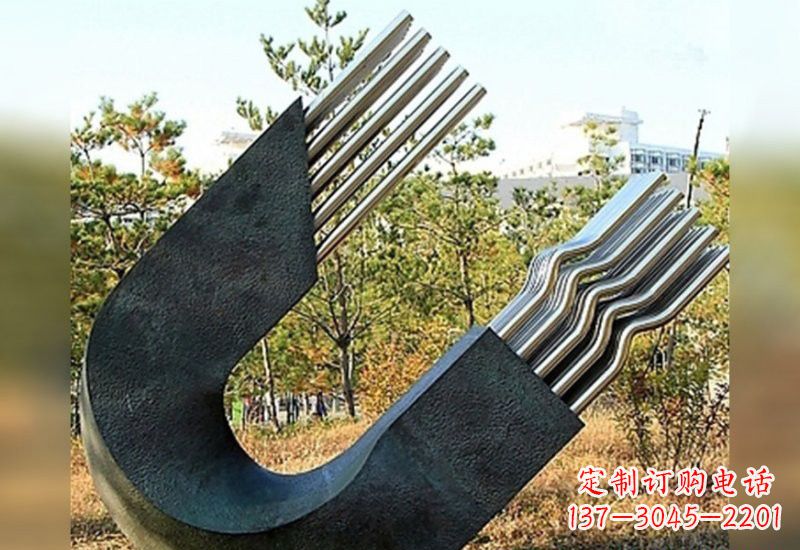 山东不锈钢抽象磁铁雕塑