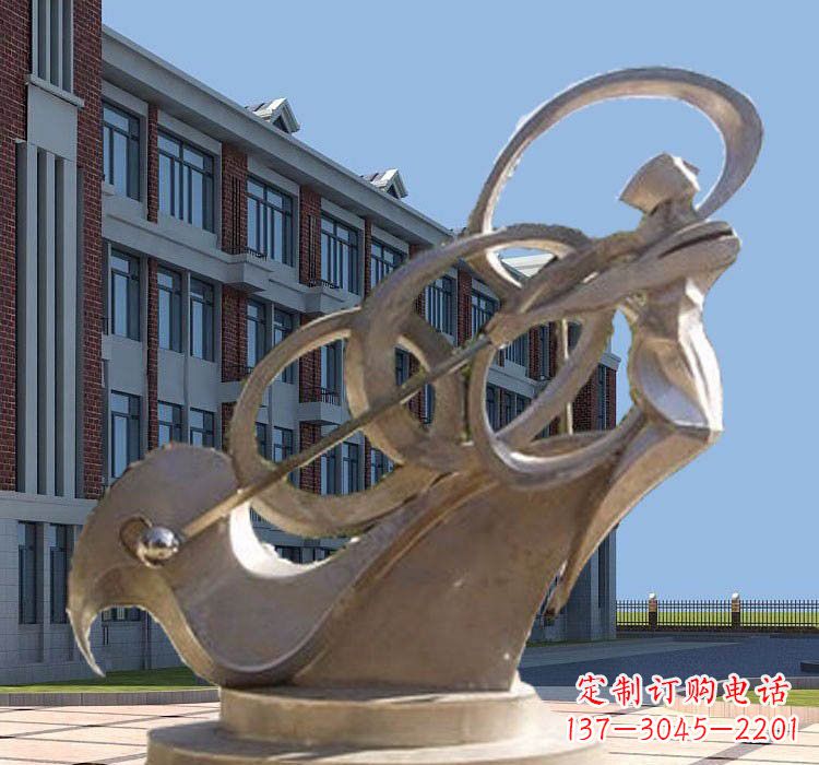 山东不锈钢抽象打高尔夫球人物雕塑