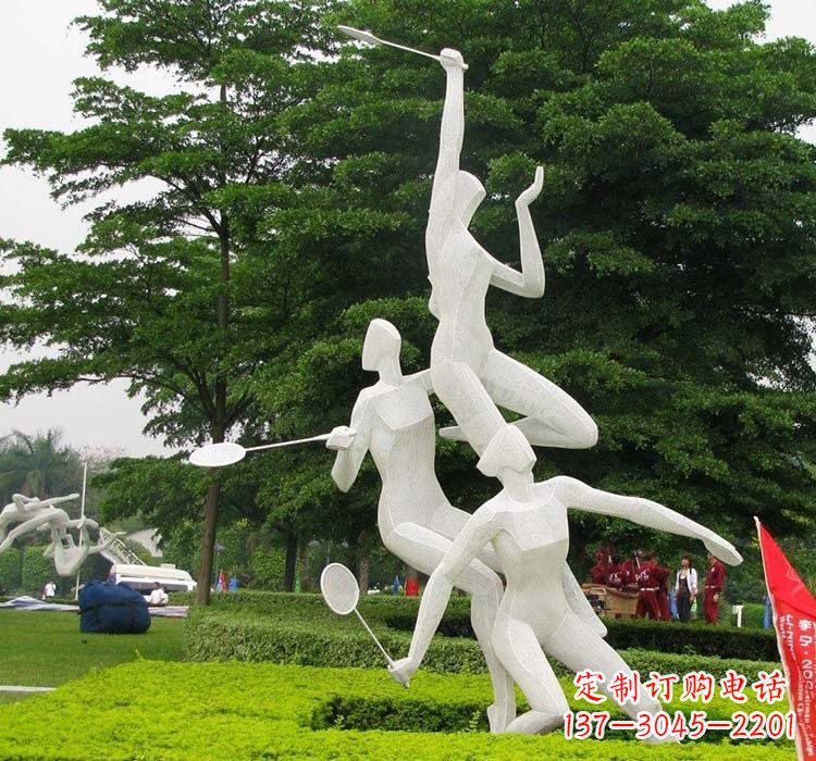 山东精美绝伦的不锈钢羽毛球雕塑