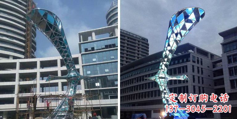 山东大雁景观雕塑——精美不锈钢艺术品