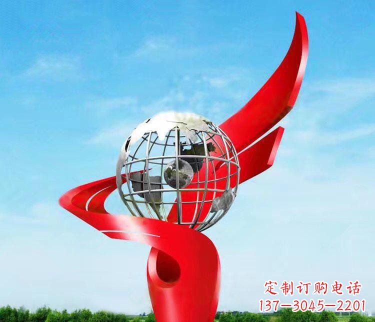 山东不锈钢抽象地球雕塑 (2)
