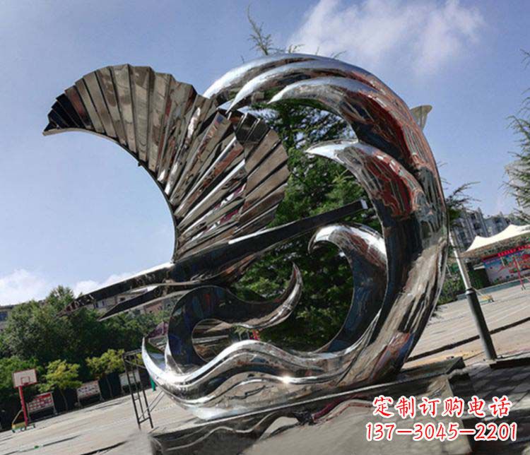 山东不锈钢帆船雕塑象征海上生活的艺术精品