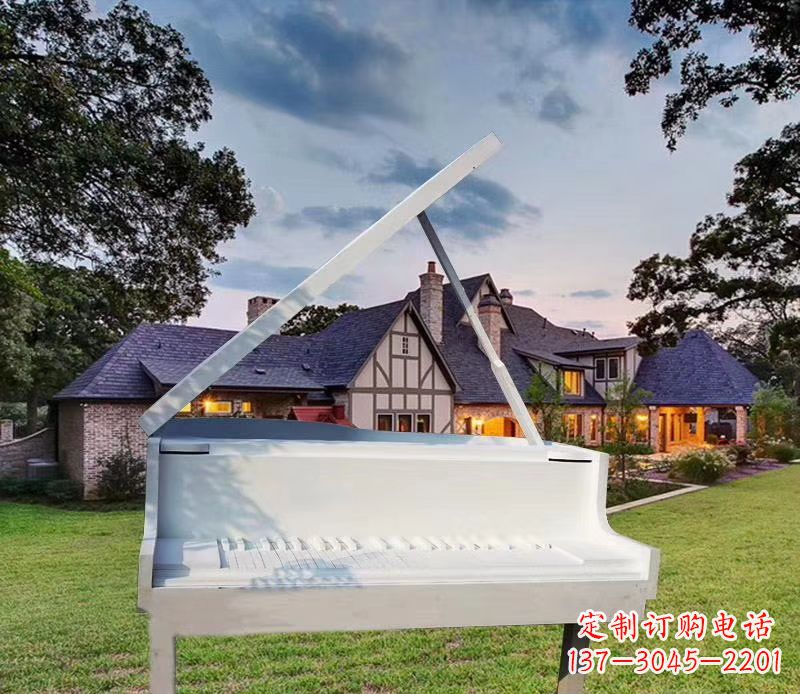山东不锈钢抽象钢琴雕塑广场景观雕塑