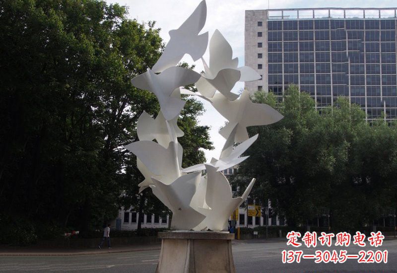 山东不锈钢抽象和平鸽雕塑