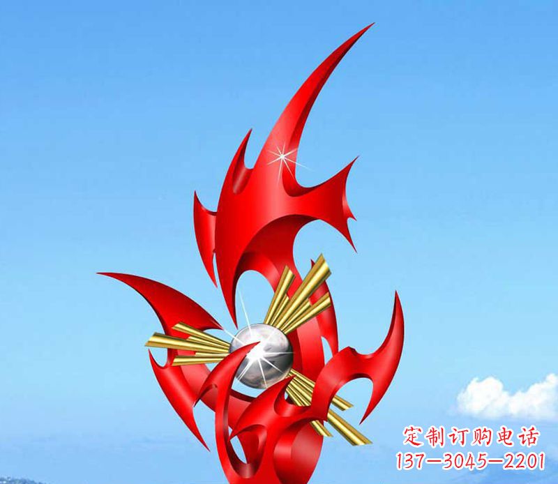 山东不锈钢火苗雕塑