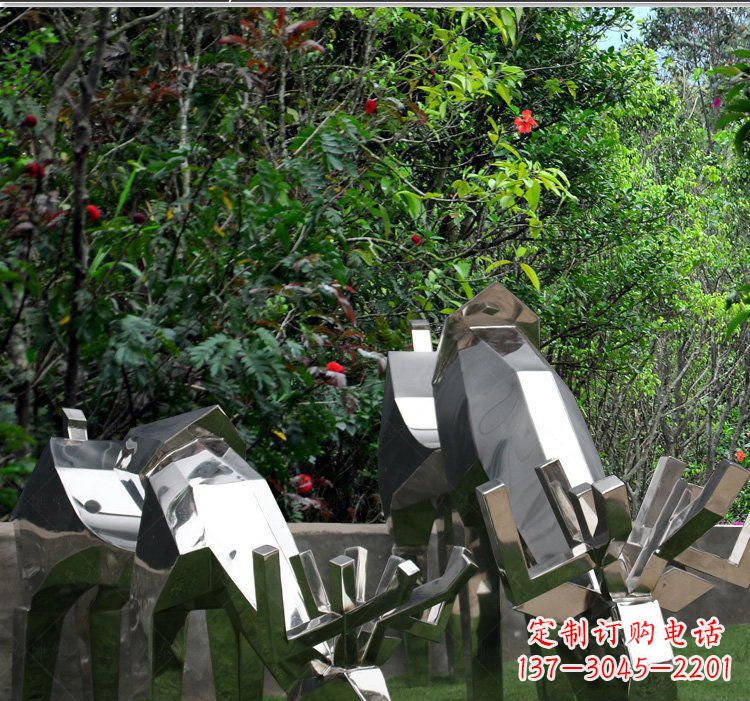 山东不锈钢抽象几何麋鹿动物