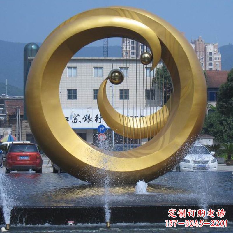 山东不锈钢抽象乐器喷泉睡觉景观雕塑