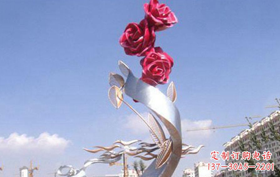 山东精美不锈钢玫瑰雕塑
