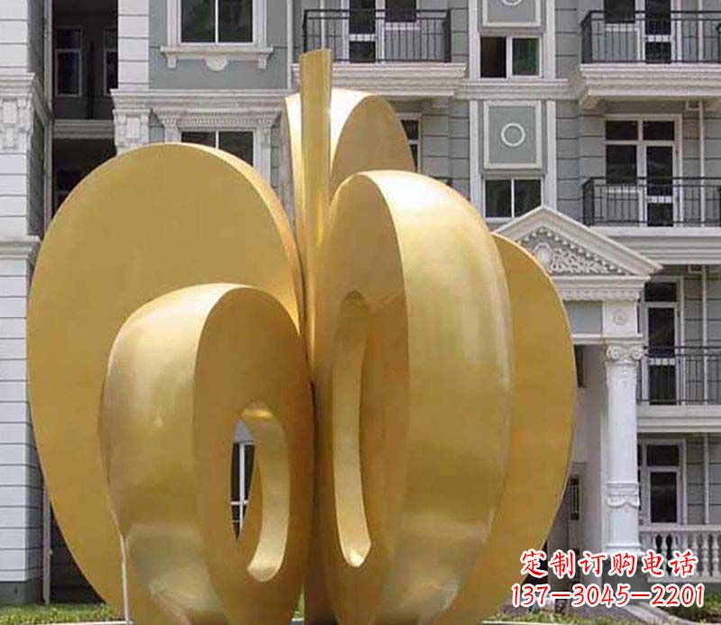 山东不锈钢苹果雕塑极具视觉震撼力