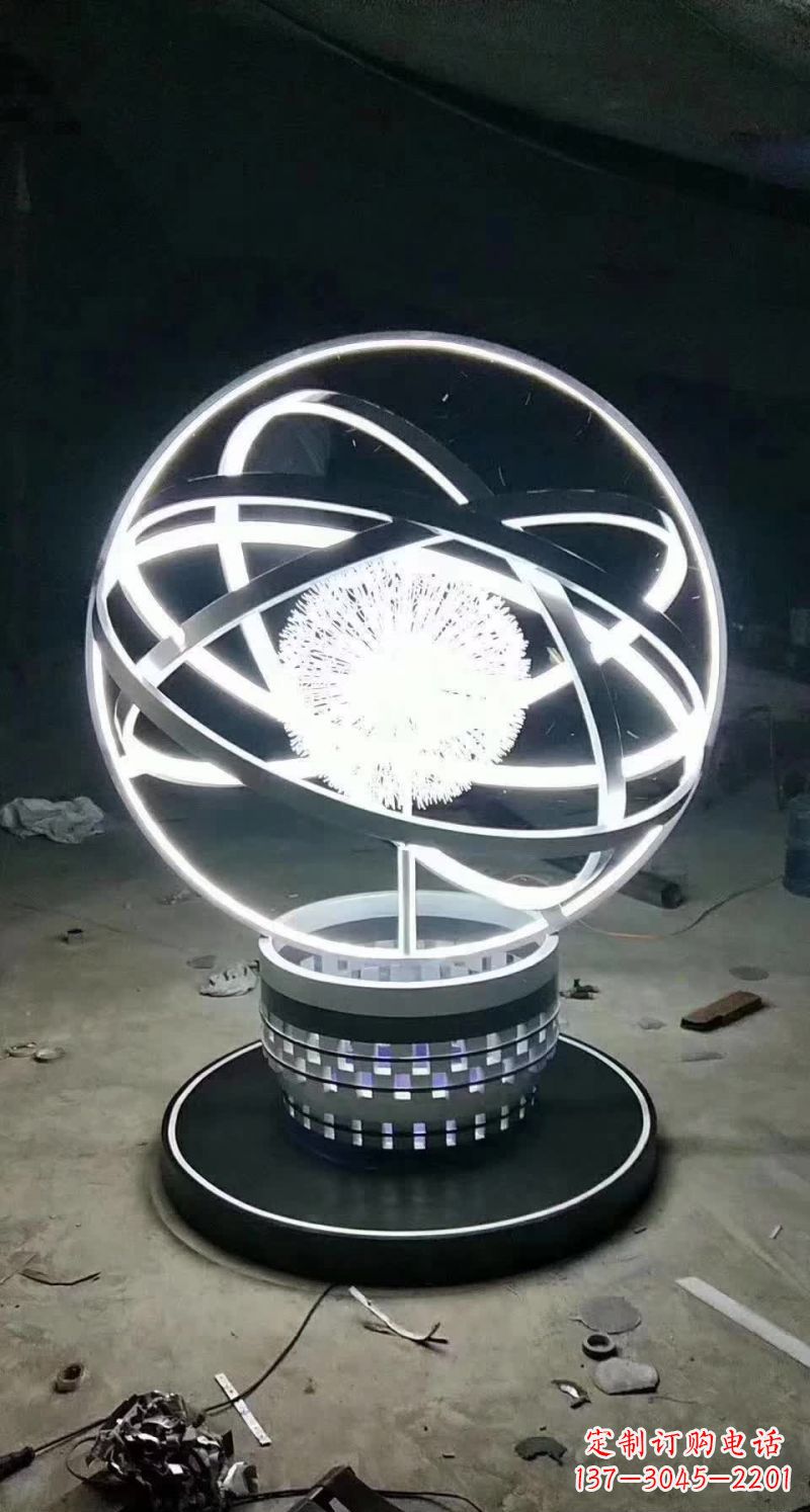 山东不锈钢蒲公英圆环雕塑艺术之美