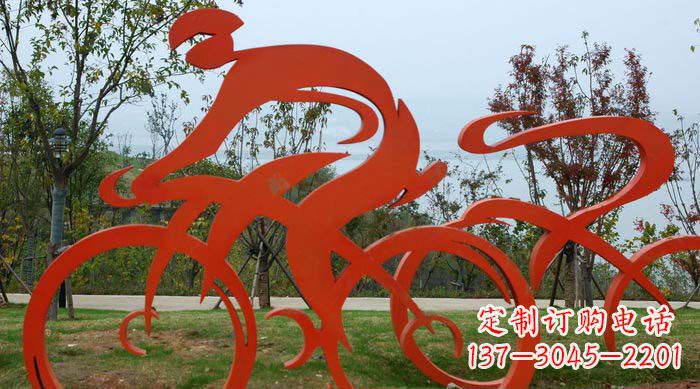 山东不锈钢自行车雕塑捕捉运动精神