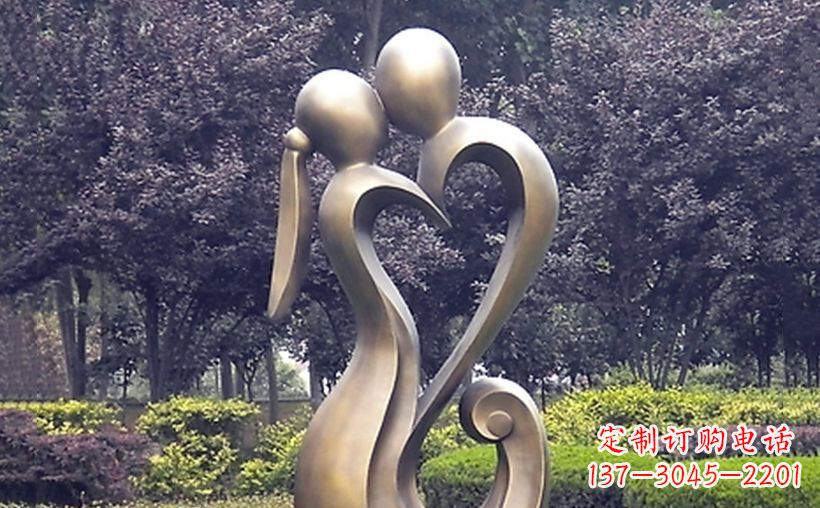山东不锈钢抽象情侣公园雕塑