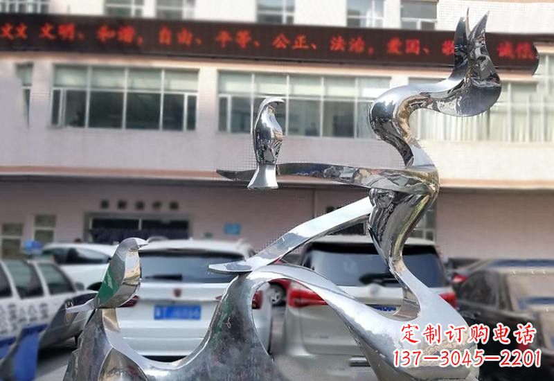 山东表达和平的不锈钢鸽子雕塑