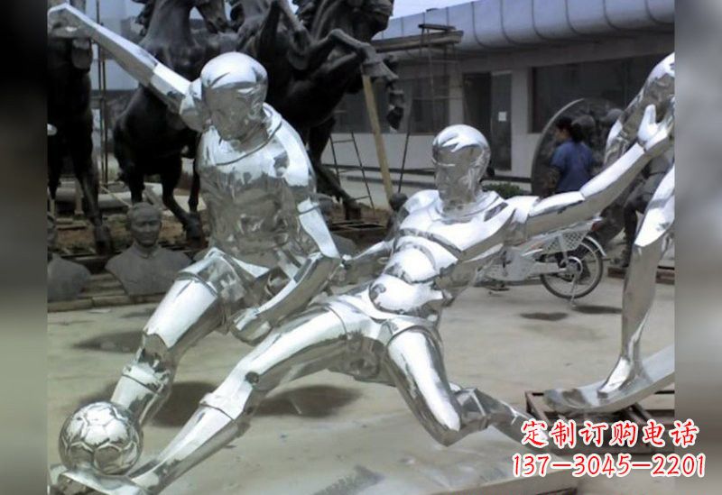 山东足球不锈钢抽象雕塑