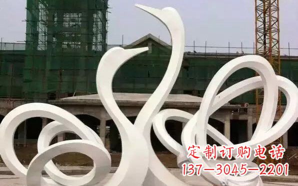 山东不锈钢天鹅雕塑美丽而优雅