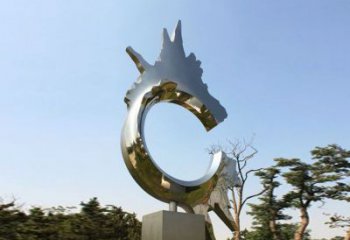 山东不锈钢抽象龙头雕塑