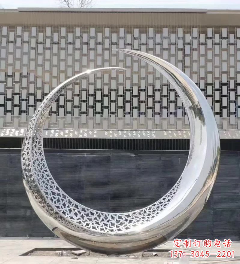 山东不锈钢月亮雕塑精美的艺术之作