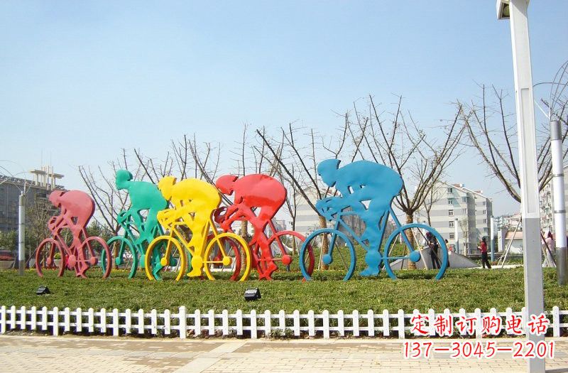 山东不锈钢抽象自行车雕塑