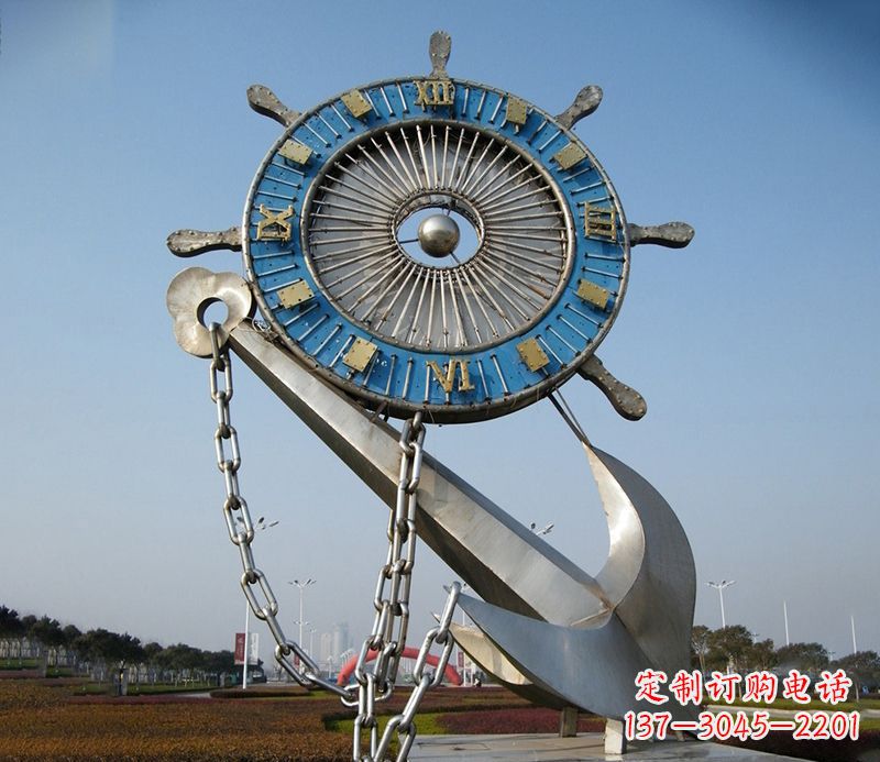山东不锈钢船舵雕塑展现精湛工艺