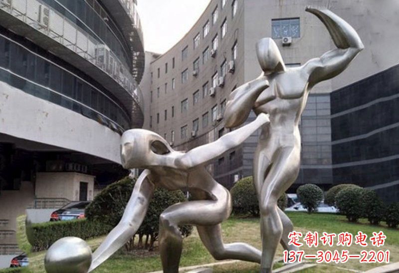 山东不锈钢打保龄球雕塑
