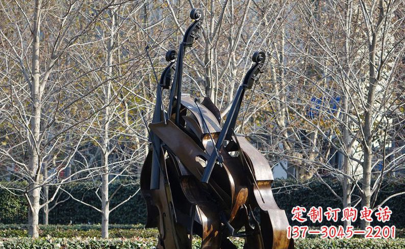 山东不锈钢大提琴雕塑细节丰富的艺术象征