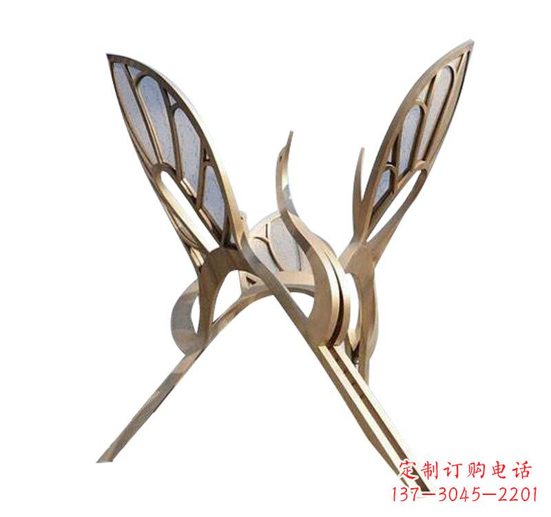 山东不锈钢大型抽象仙鹤雕塑