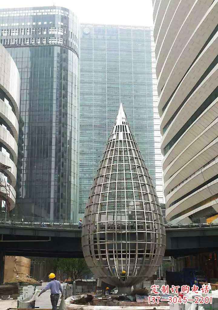 山东不锈钢大型水滴城市景观雕塑