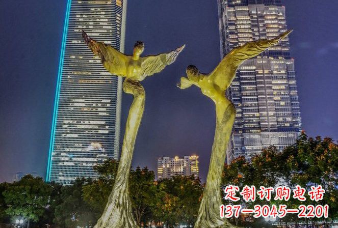 山东不锈钢大型天使雕塑