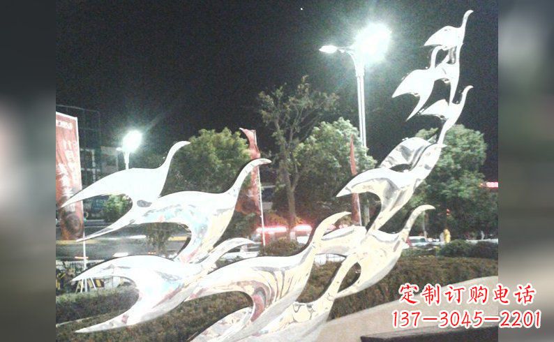 山东不锈钢大雁雕塑——灿烂的翱翔
