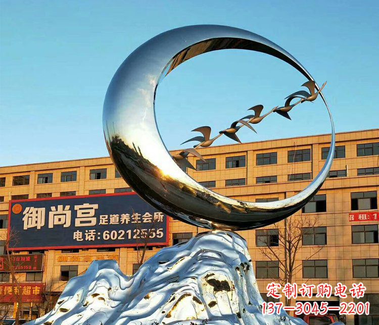 山东不锈钢大雁雕塑精美的艺术之作