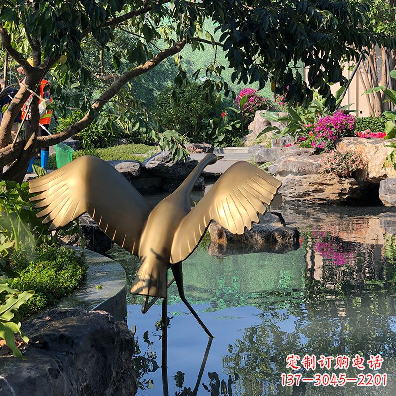 山东不锈钢动物鹤雕塑