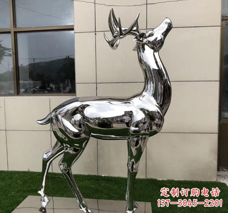 山东不锈钢动物梅花鹿雕塑