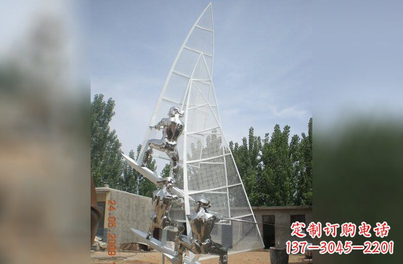 山东不锈钢帆船雕塑精美的艺术品