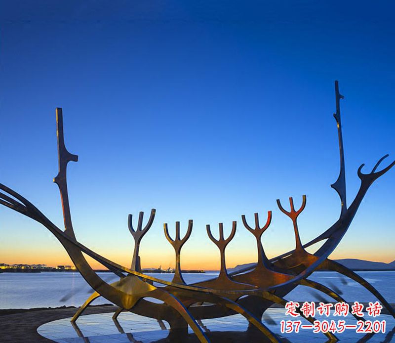 山东帆船雕塑精致的海洋艺术品