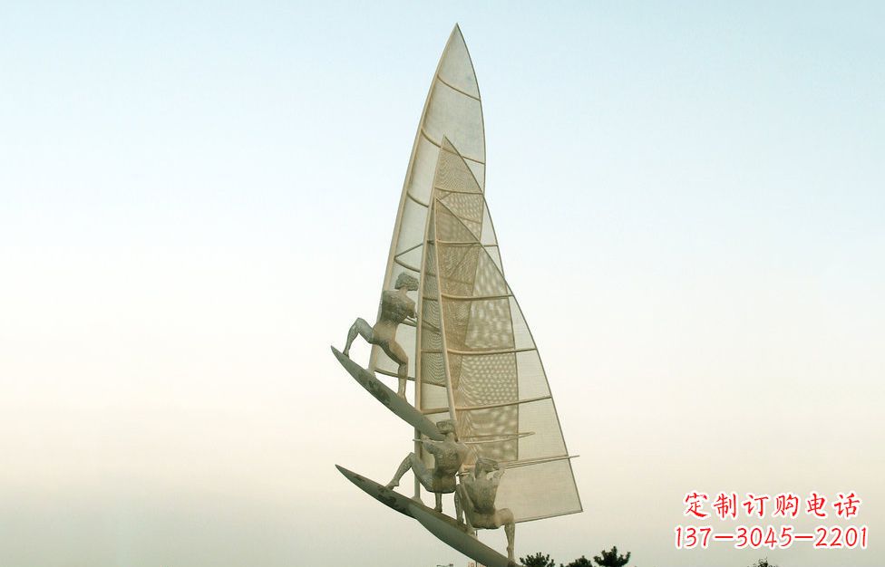 山东精美的不锈钢帆船雕塑