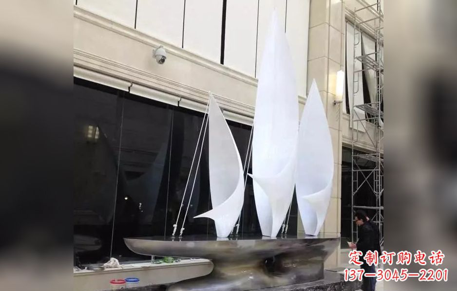 山东不锈钢帆船海洋迷人的雕塑