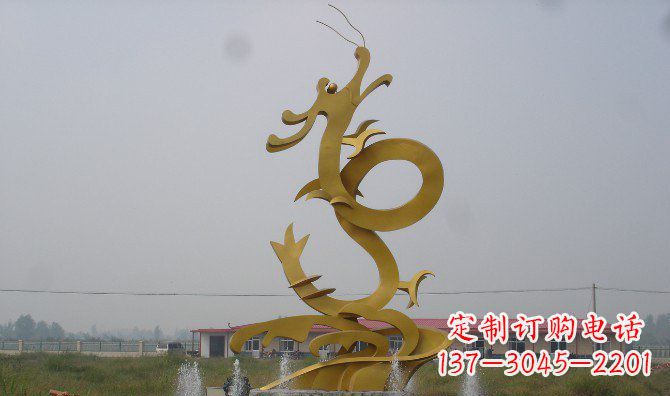山东不锈钢飞龙雕塑精美传承中华文化