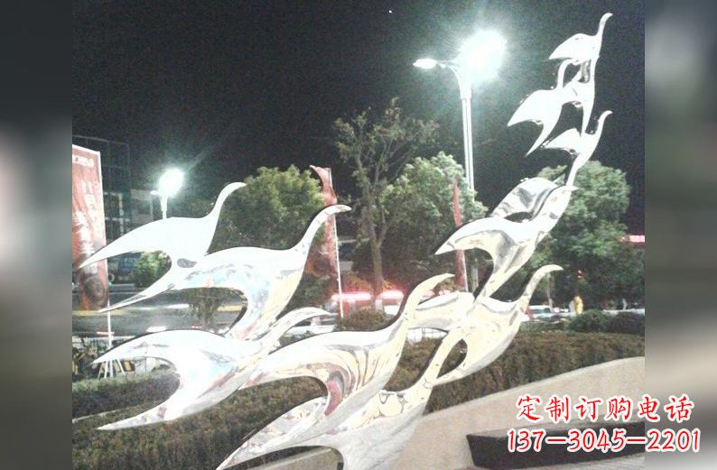 山东不锈钢大雁雕塑一种高雅的艺术美学