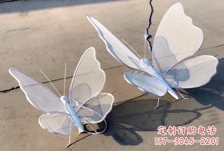 山东不锈钢钢丝网格蝴蝶雕塑——灯光下的灵动之美