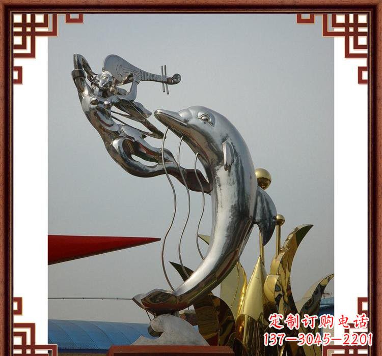 山东不锈钢海豚雕塑——美丽的海洋艺术