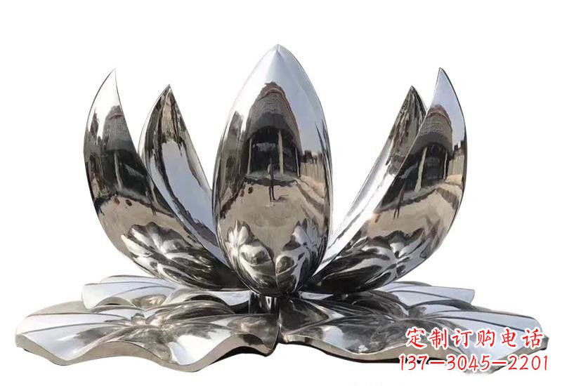 山东不锈钢公园镜面莲花雕塑
