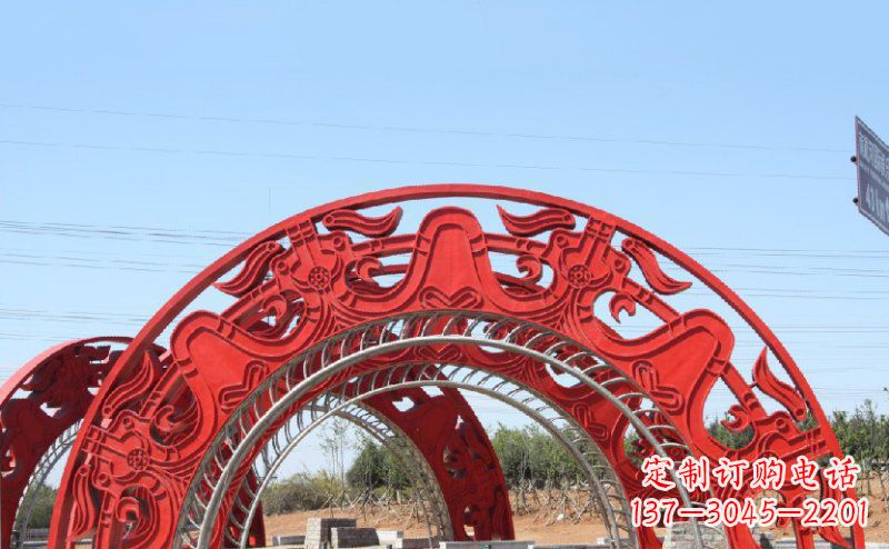 山东不锈钢拱门雕塑美丽的艺术精品