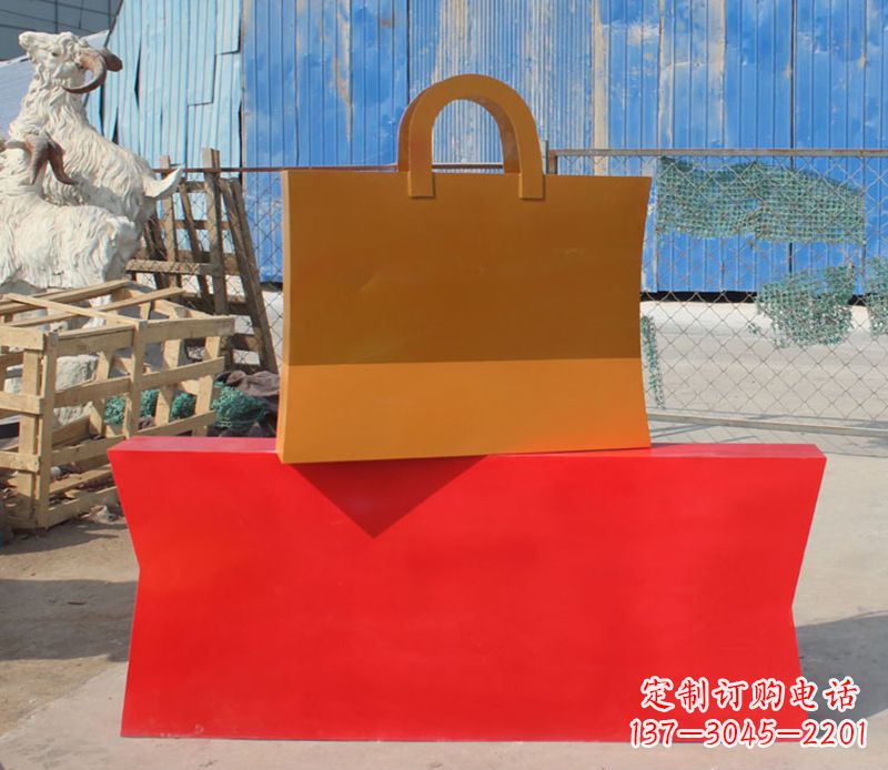 山东精美不锈钢购物袋雕塑
