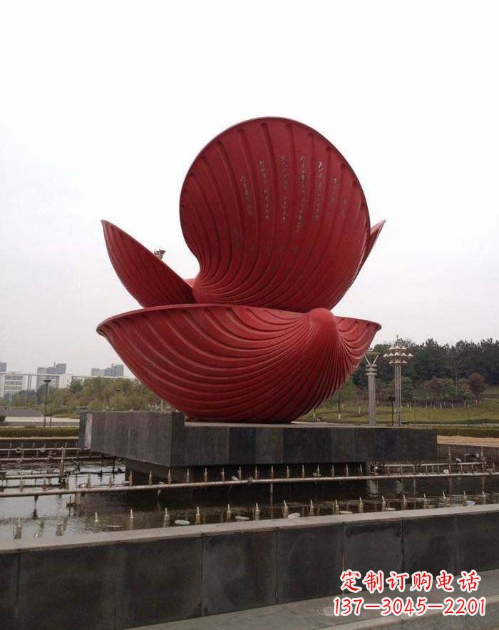 山东不锈钢广场贝壳喷泉雕塑
