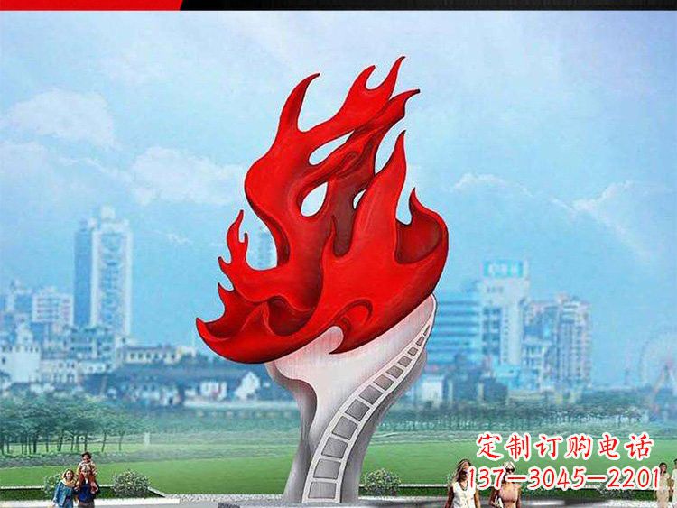 山东不锈钢火炬雕塑——激发民族自信的象征