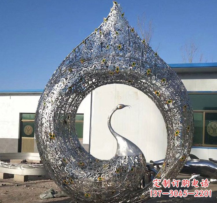 山东优雅的不锈钢孔雀雕塑